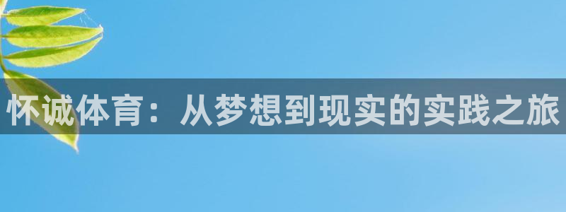 风速体育：怀诚体育：从梦想到现实的实践之旅